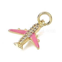 Brass Micro Pave Clear Cubic Zirconia Charms&nbsp;CU-CBAEEA8-36B-G