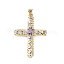 Real 18K Gold Plated Brass Micro Pave Cubic Zirconia Pendants&nbsp;KK-A209-26G