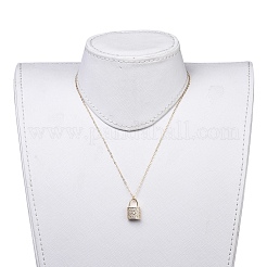 Brass Micro Pave Cubic Zirconia Pendant Necklace&nbsp;NJEW-JN02672-01