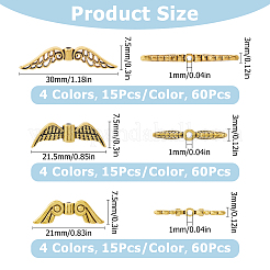 180Pcs 12 Styles Tibetan Style Alloy Beads&nbsp;FIND-NB0005-06