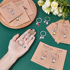 12Pcs 6 Styles Zinc Alloy Enamel Keychains&nbsp;KEYC-ME0001-11