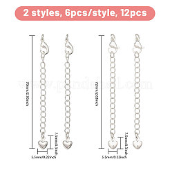 12Pcs 2 Styles  Brass Chain Extender&nbsp;KK-CA0003-75