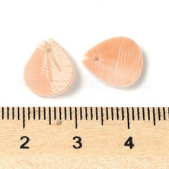 Natural Sea Shell Carved Leaf Charms&nbsp;SSHEL-C013-02A