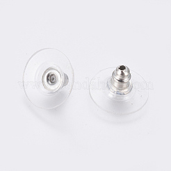 Brass Bullet Clutch Bullet Clutch Earring Backs with Pad&nbsp;KK-C3213-P