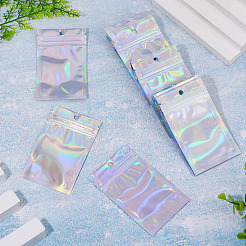 60Pcs Rectangle Zip Top Plastic Glitter Holographic Bags&nbsp;OPP-TA0001-23