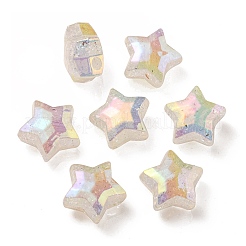 UV Plating Rainbow Iridescent Transparent Crackle Acrylic Beads&nbsp;OACR-P010-09E