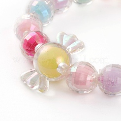 Transparent Acrylic Beads Stretch Bracelets for Kids&nbsp;BJEW-JB05862