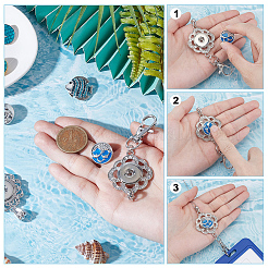 8Pcs 8 Styles Alloy Rhinestone Snap Buttons&nbsp;FIND-NB0006-36