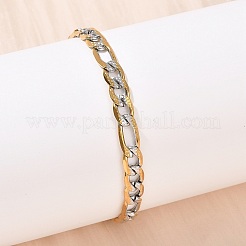 304 Stainless Steel Figaro Chain Bracelets for Women&nbsp;BJEW-G757-15GP