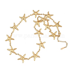 304 Stainless Steel Starfish Link Chain Necklaces for Women&nbsp;NJEW-G179-01G
