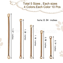 200Pcs 20 Style Eco-Friendly Brass Bar Links&nbsp;FIND-SZ0002-32