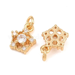 Brass Micro Pave Cubic Zirconia Charms&nbsp;CU-CBAA6E8-05G-02