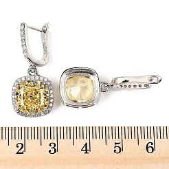 925 Sterling Silver Micro Pave Cubic Zirconia Dangle Hoop Earrings&nbsp;EJEW-F371-01A-02