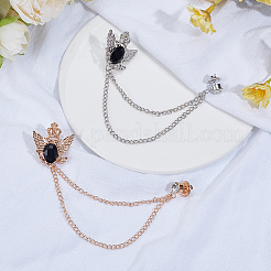 2Pcs 2 Colors Men's Alloy Brooch Lapel Pin&nbsp;JEWB-SP0001-05