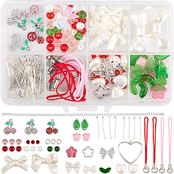 DIY Cherry Charm Mobile Phone Strap Making Kits&nbsp;DIY-SC0030-85