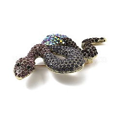 Snake Alloy Rhinestone Brooches for Backpack Clothes&nbsp;JEWB-M069-01AG-02
