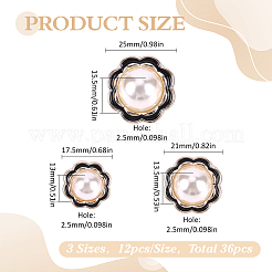 36Pcs 3 Styles 1-Hole Plastic Buttons&nbsp;BUTT-HY0001-25