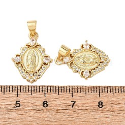 Brass Micro Pave Cubic Zirconia Pendants&nbsp;KK-K408-52G-01