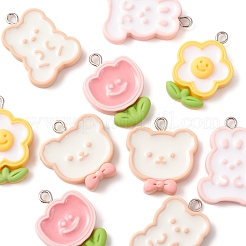 10Pcs 5 Styles Opaque Resin Pendants&nbsp;RESI-FS0001-54