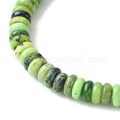 Natural Serpentine Jade Flat Round Beaded Stretch Bracelets&nbsp;BJEW-JB09439