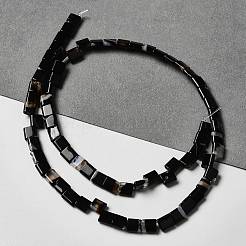 Natural Black Agate Beads Strands&nbsp;G-F762-A17-01