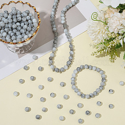 3Strands Baking Paint Glass Round Bead Strands&nbsp;DGLA-LT0001-02B