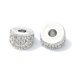 Rack Plating Brass Pave Clear Cubic Zirconia Beads&nbsp;KK-M282-37P