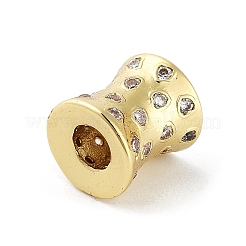 Rack Plating Brass Micro Pave Cubic Zirconia Beads&nbsp;KK-P247-17A-G