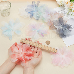 10Pcs 10 Colors Organza Flower Ornament Accessories&nbsp;DIY-FG0006-45