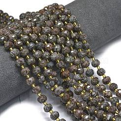 Natural Snowflake Obsidian Beads Strands&nbsp;G-K389-E32-01