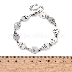 304 Stainless Steel Skull Link Bracelets for Men & Women&nbsp;BJEW-D042-25P