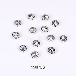 Tibetan Style Alloy Flat Round Carved Vortex Beads&nbsp;TIBEB-PH0004-58-LF