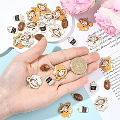 40Pcs 4 Styles Golden Plated Alloy Enamel Pendants&nbsp;ENAM-YW0008-40