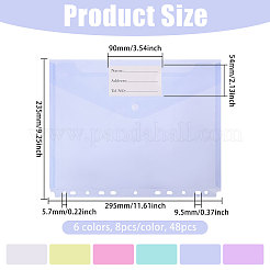 48Pcs 6 Colors PP Plastic File Pockets&nbsp;OFST-GL0001-04