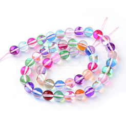 Synthetic Moonstone Beads Strands&nbsp;G-R375-8mm-B08
