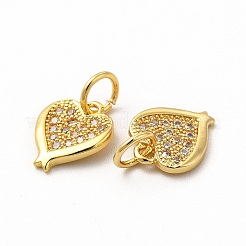 Rack Plating Brass Micro Pave Cubic Zirconia Charms&nbsp;ZIRC-M120-04G