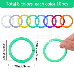 80Pcs 8 Colors Plastic Loose Leaf Book Binder Hinged Rings&nbsp;FIND-SP0004-81