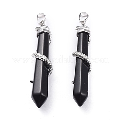 Natural Obsidian Big Pointed Pendants&nbsp;G-F696-B01