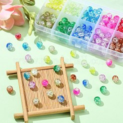 200Pcs 10 Colors Baking Paint Crackle Glass Bead Strands&nbsp;CCG-YW0001-17