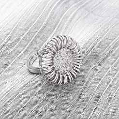 Brass Micro Pave Cubic Zirconia Cuff Rings&nbsp;RJEW-D323-03P