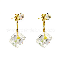 Brass Pave Cubic Zirconia Stud Earrings for Women&nbsp;FS-WG601E2-01