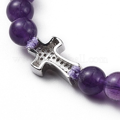 Natural Amethyst Braided Bead Bracelets&nbsp;BJEW-JB04804-04