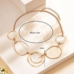 201 Stainless Steel & Alloy Multi Ring Bib Necklaces for Women&nbsp;WG2A4B7-01
