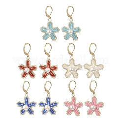 Brass Seed Glass Beads Leverback Earrings&nbsp;EJEW-MZ00759