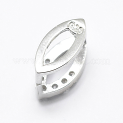 Anti-Tarnish Rhodium Plated 925 Sterling Silver Micro Pave Cubic Zirconia Pendant Bails&nbsp;STER-E053-07P