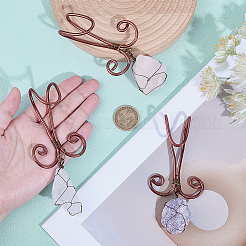3Pcs Nuggets Natural Amethyst & Rose Quartz & Quartz Crystal Flowerpot Decoration&nbsp;HJEW-OC00088