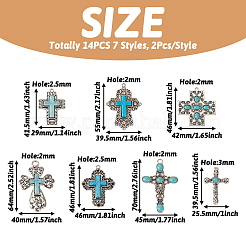 14Pcs 7 Styles Synthetic Turquoise Big Pendants&nbsp;G-TA0001-42