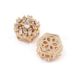 Rack Plating Brass Micro Pave Cubic Zirconia Beads&nbsp;KK-F879-06G