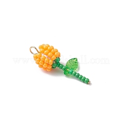 Grade A Round Glass Seed Beads Acrylic Flower Charms&nbsp;PALLOY-MZ00690
