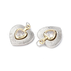 Eco-Friendly Rack Plating Brass Micro Pave Cubic Zirconia Pendants&nbsp;KK-F845-35P